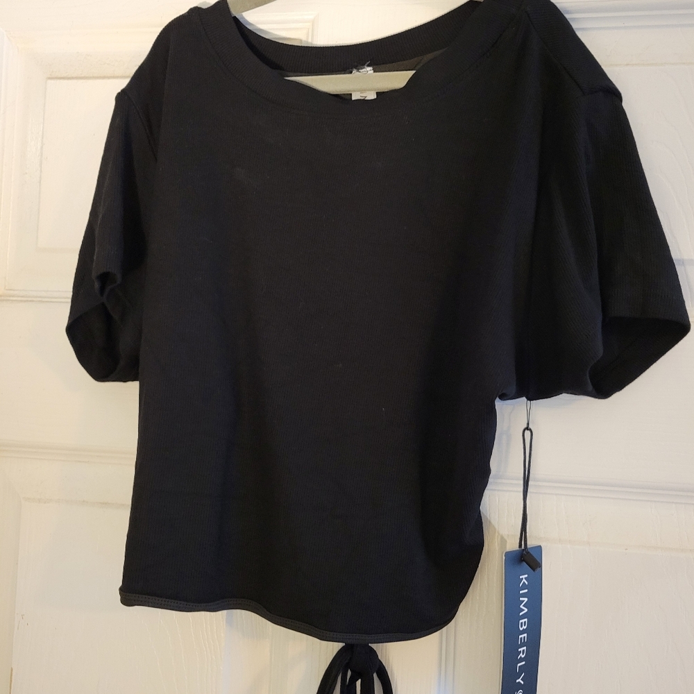 NWT Kimberly C Black Knit Crop Top Size Large - Picture 9 of 9